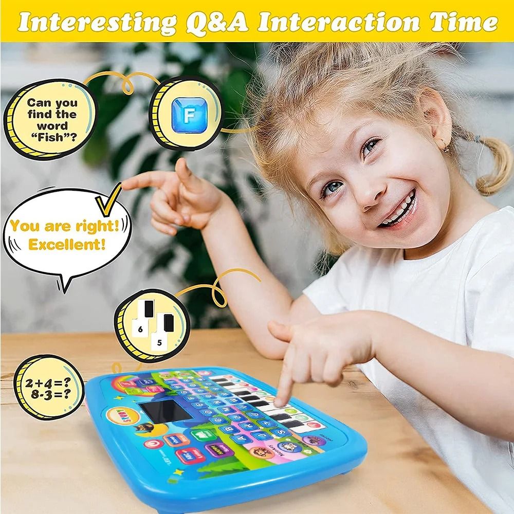 Kids’ Educational Tablet Toy with LED Screen, Sound, and Multiple Learning Modes, Safe for Ages 3+
