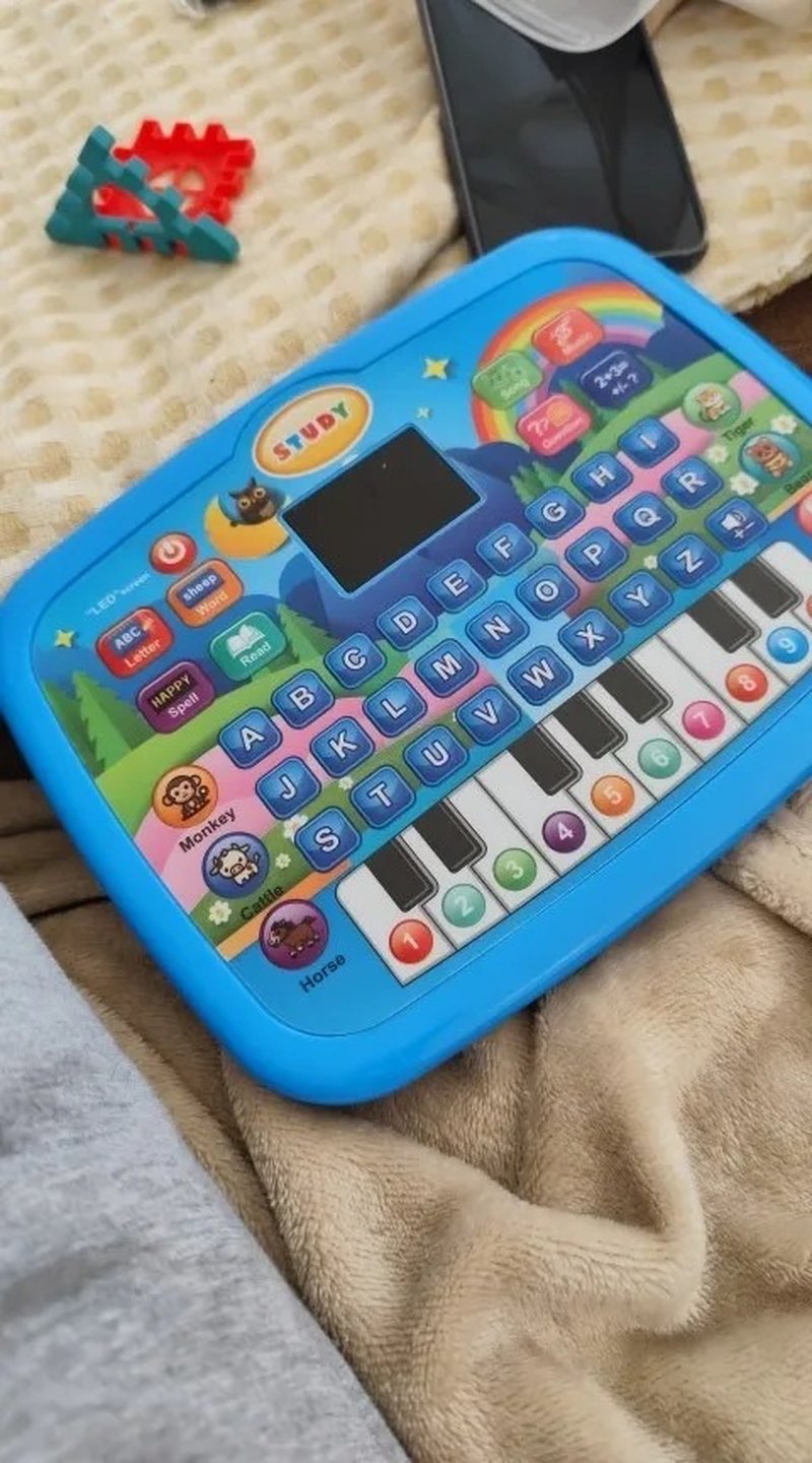 Kids’ Educational Tablet Toy with LED Screen, Sound, and Multiple Learning Modes, Safe for Ages 3+