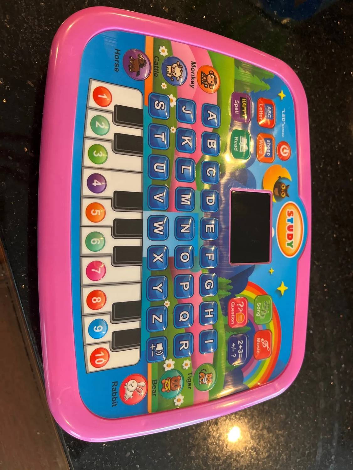 Kids’ Educational Tablet Toy with LED Screen, Sound, and Multiple Learning Modes, Safe for Ages 3+