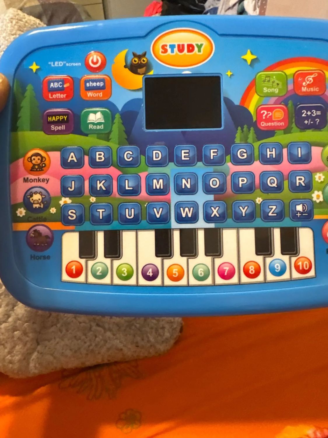 Kids’ Educational Tablet Toy with LED Screen, Sound, and Multiple Learning Modes, Safe for Ages 3+