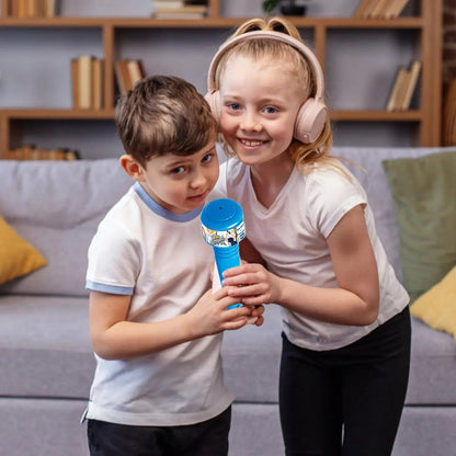 Kids Karaoke Microphone Toy with Stand Design and Colorful LED Lights, Safe for Ages 3+