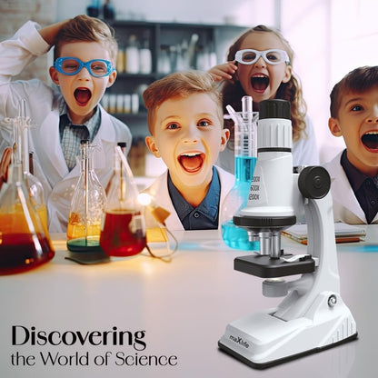 Kids Microscope, Portable Microscope Kit with LED Light and Mobile Phone Holder, Kids Beginner Educational Science Kit Toy for Kids Gift