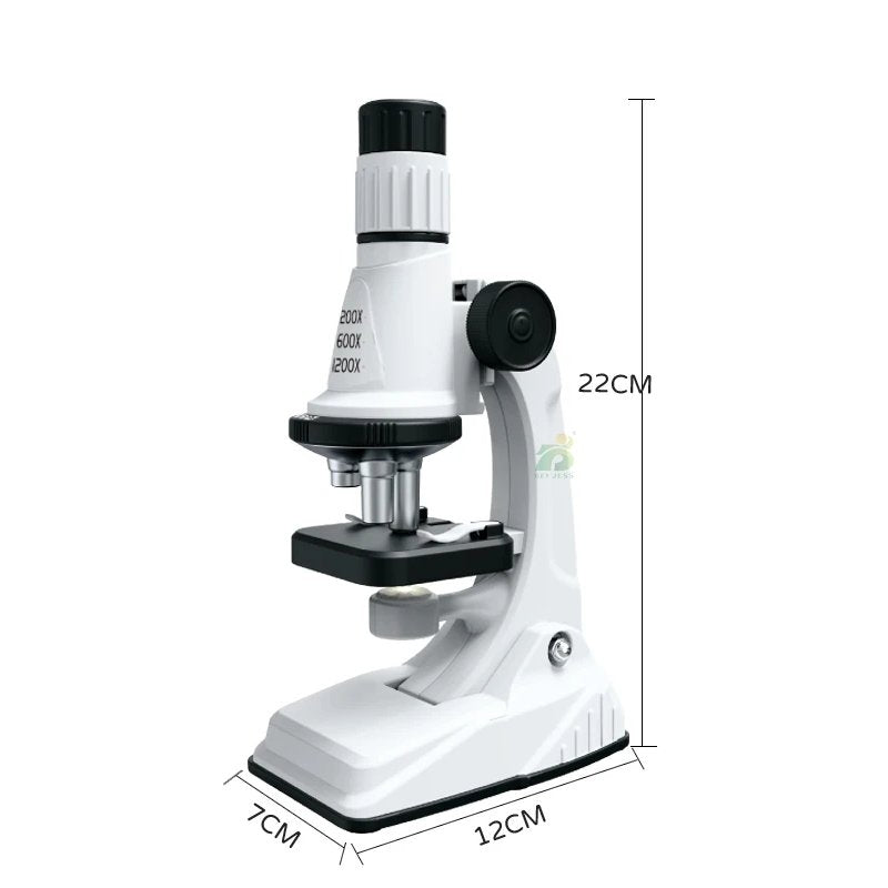 Kids Microscope, Portable Microscope Kit with LED Light and Mobile Phone Holder, Kids Beginner Educational Science Kit Toy for Kids Gift