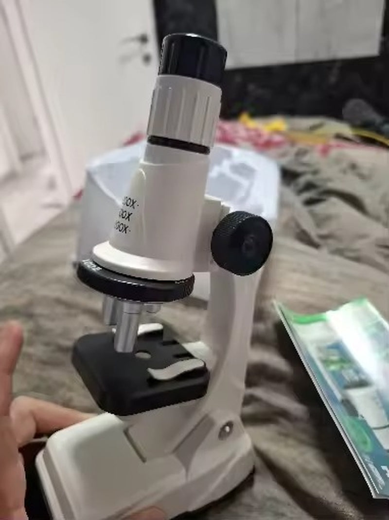 Kids Microscope, Portable Microscope Kit with LED Light and Mobile Phone Holder, Kids Beginner Educational Science Kit Toy for Kids Gift