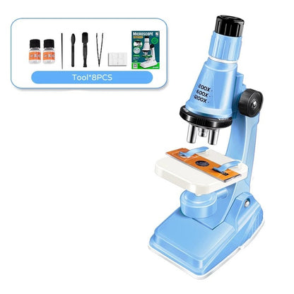Kids Microscope, Portable Microscope Kit with LED Light and Mobile Phone Holder, Kids Beginner Educational Science Kit Toy for Kids Gift