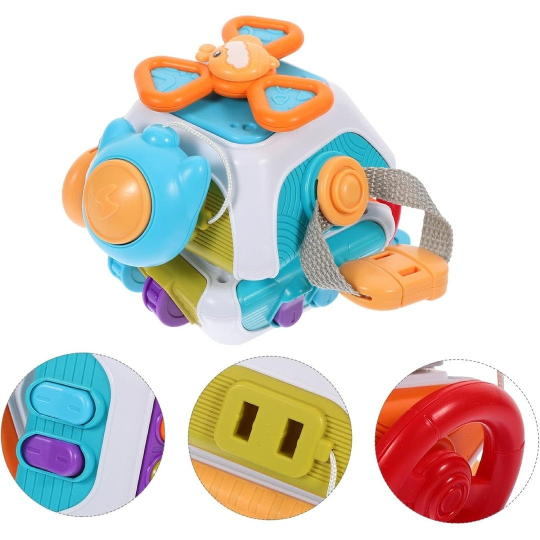 Montessori Busy Cube, Child-Friendly Wooden Sensory Toy, Fine Motor Skill Development, Safe for Ages 2+
