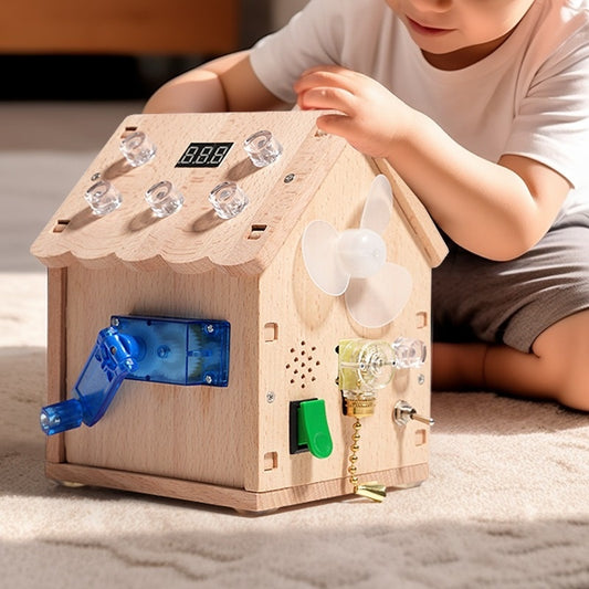 Montessori Busy House Toy with Sound, Light, Portable and Safe for Ages 3+