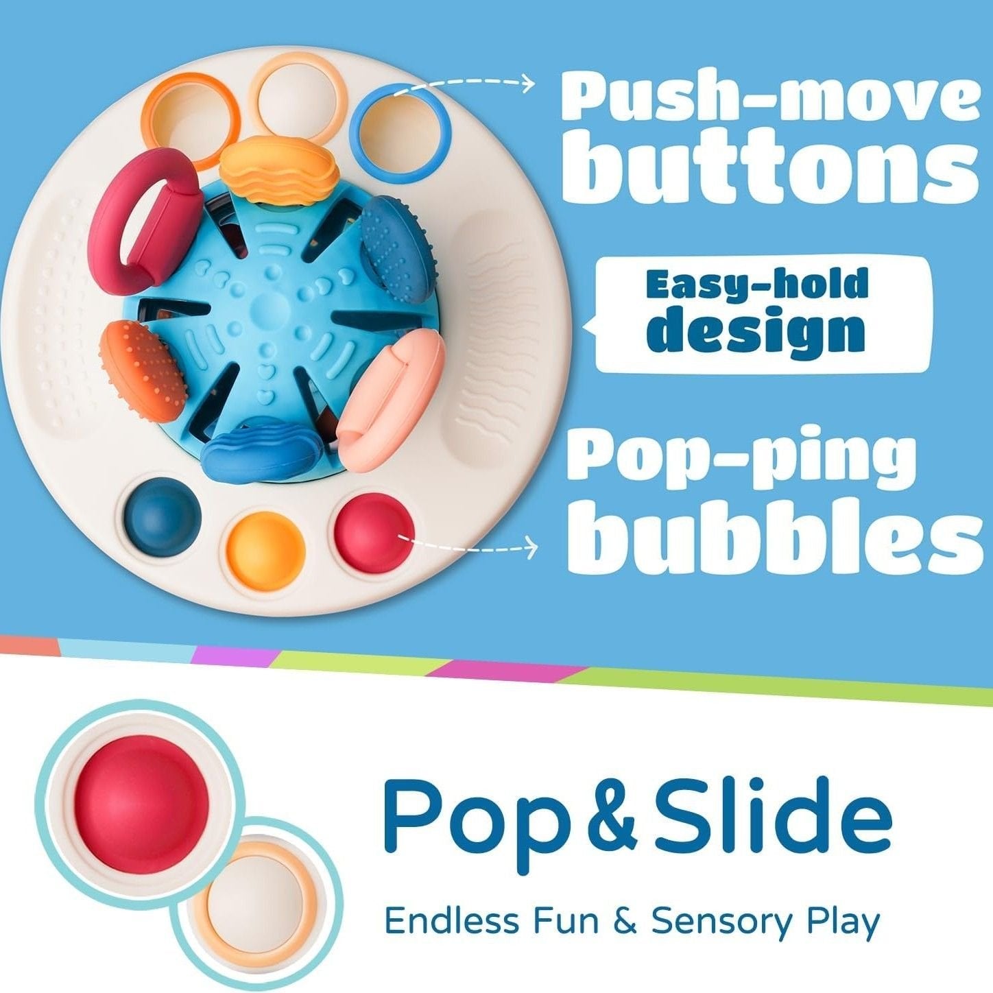 Montessori Sensory Toy with Unique UFO Design, Multi-functional Play, and Safe for Ages 6+ Months