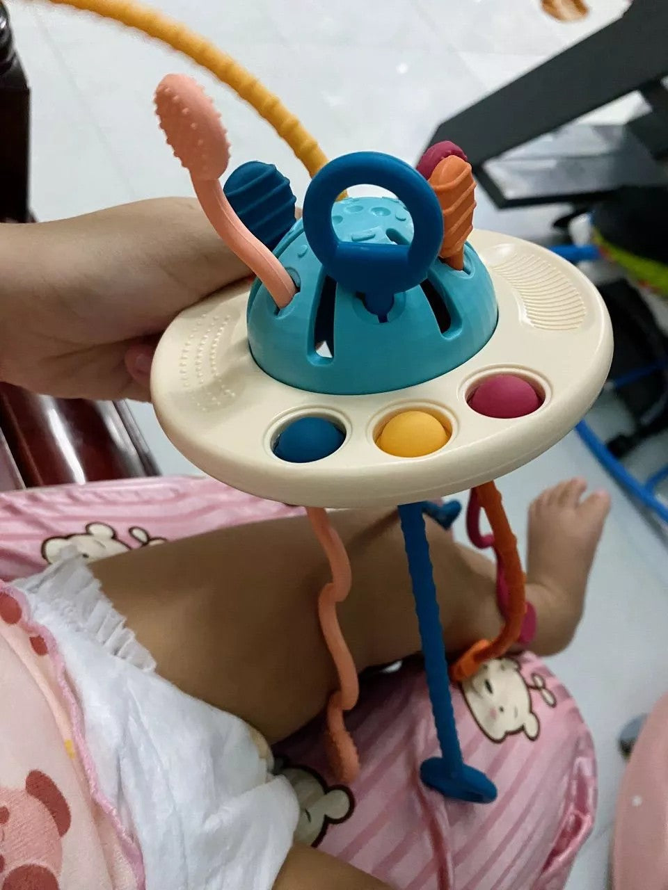 Montessori Sensory Toy with Unique UFO Design, Multi-functional Play, and Safe for Ages 6+ Months