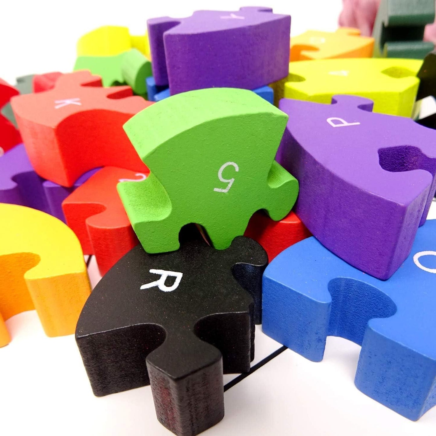Montessori Wooden Snake Puzzle, Alphabet A–Z and Numbers 1–26 Learning Toy, Safe for Kids Ages 3+