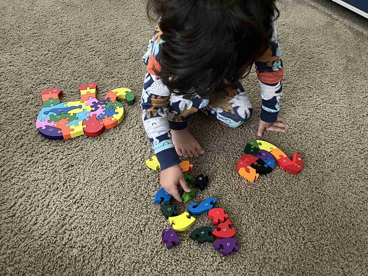 Montessori Wooden Snake Puzzle, Alphabet A–Z and Numbers 1–26 Learning Toy, Safe for Kids Ages 3+