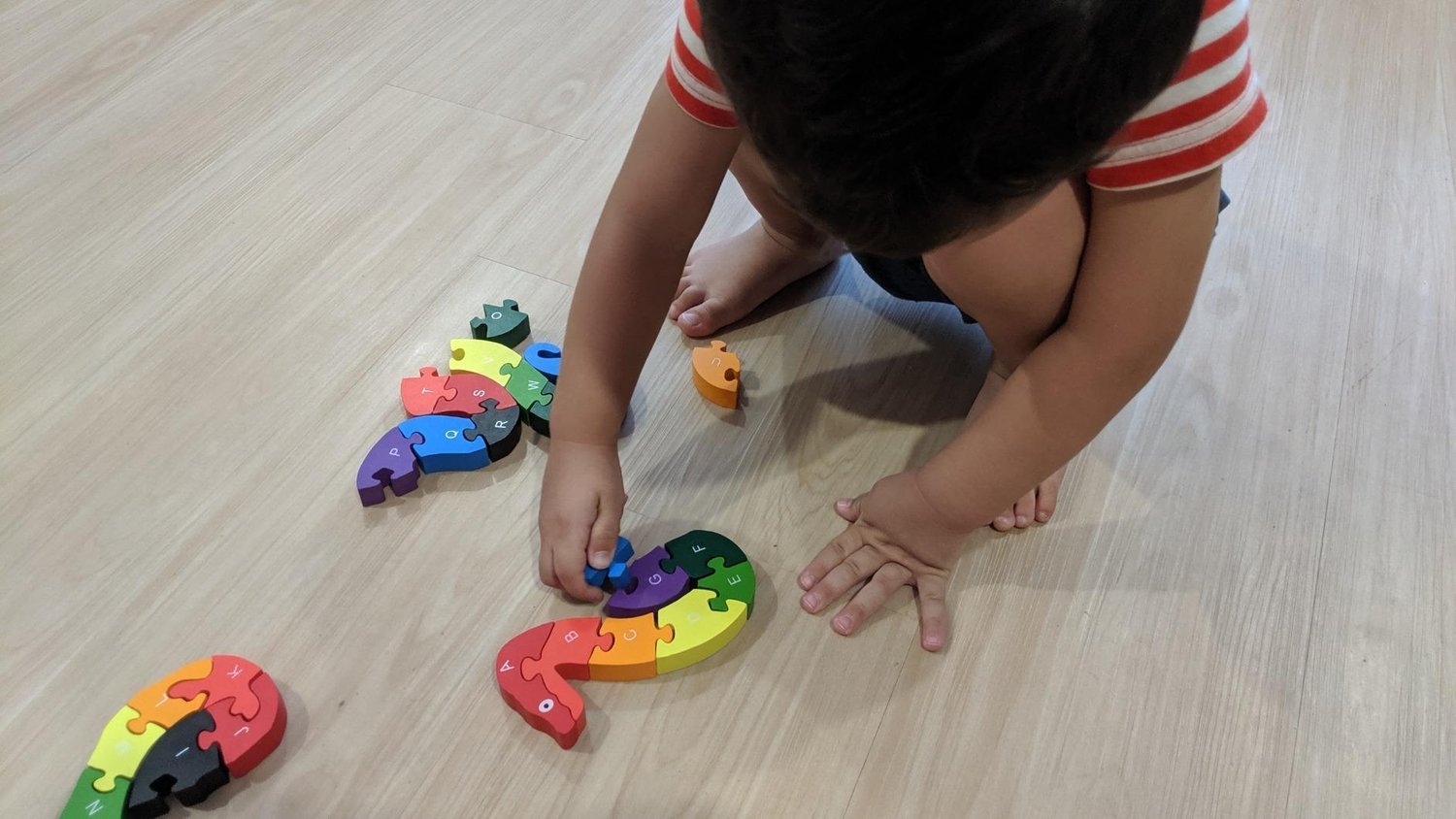 Montessori Wooden Snake Puzzle, Alphabet A–Z and Numbers 1–26 Learning Toy, Safe for Kids Ages 3+