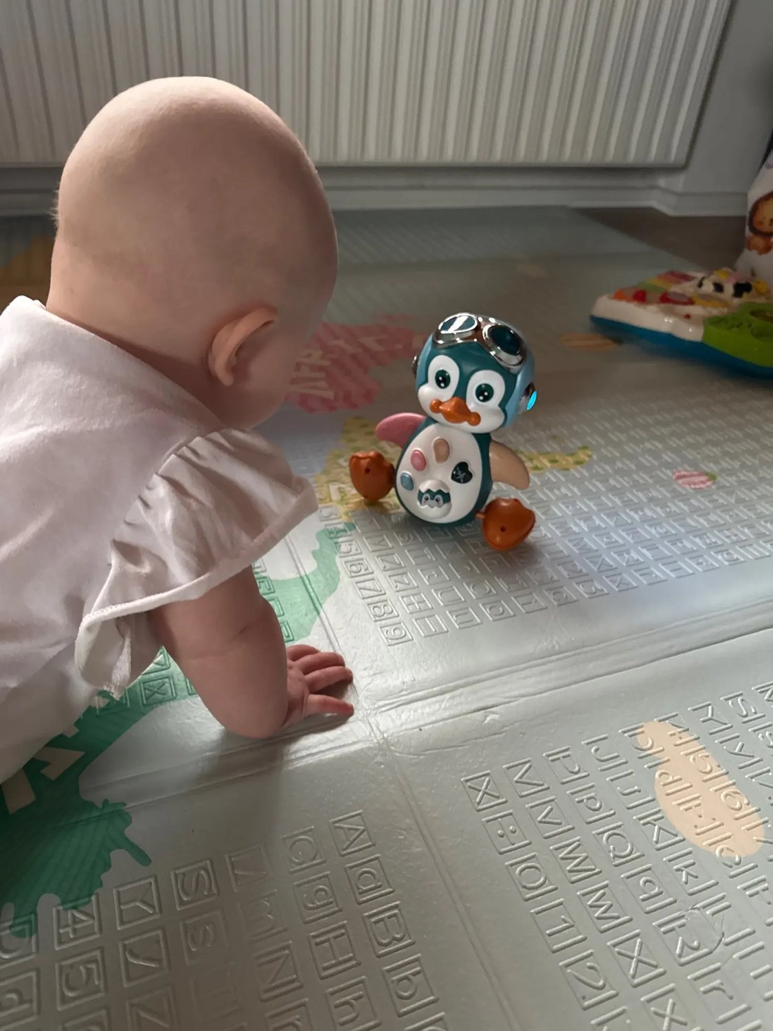 Musical Penguin Toy with Multiple Play Modes to Develop Crawling for Babies 3+ Months