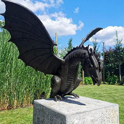 Resin Dragon Garden Fountain for Outdoor Dragon Decor and Garden Decoration