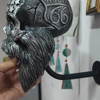 Resin Skull Helmet Holder Wall Mount for Motorcycle & Gear