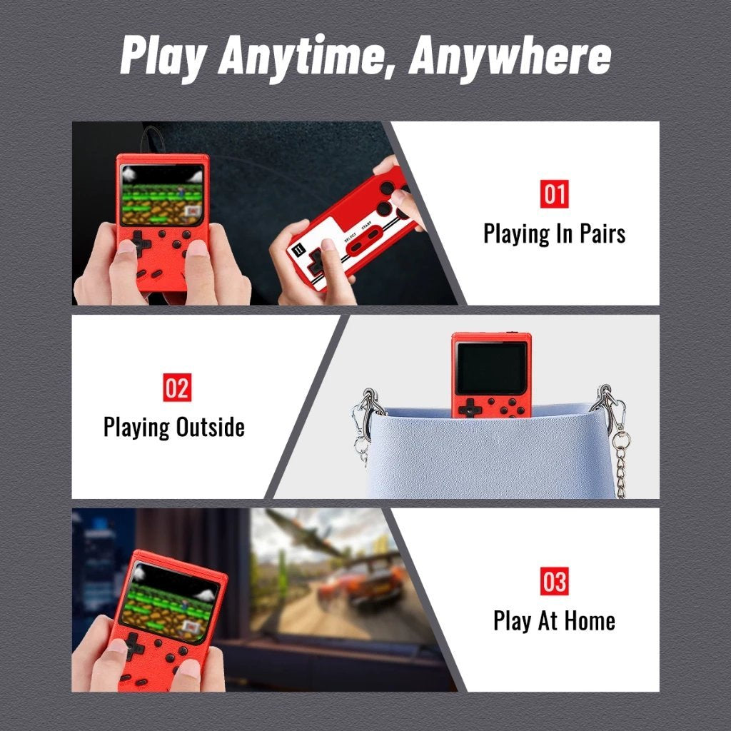 Retro Game Console with 400 Built-in Classic Games, TV Connectivity and Compact Design
