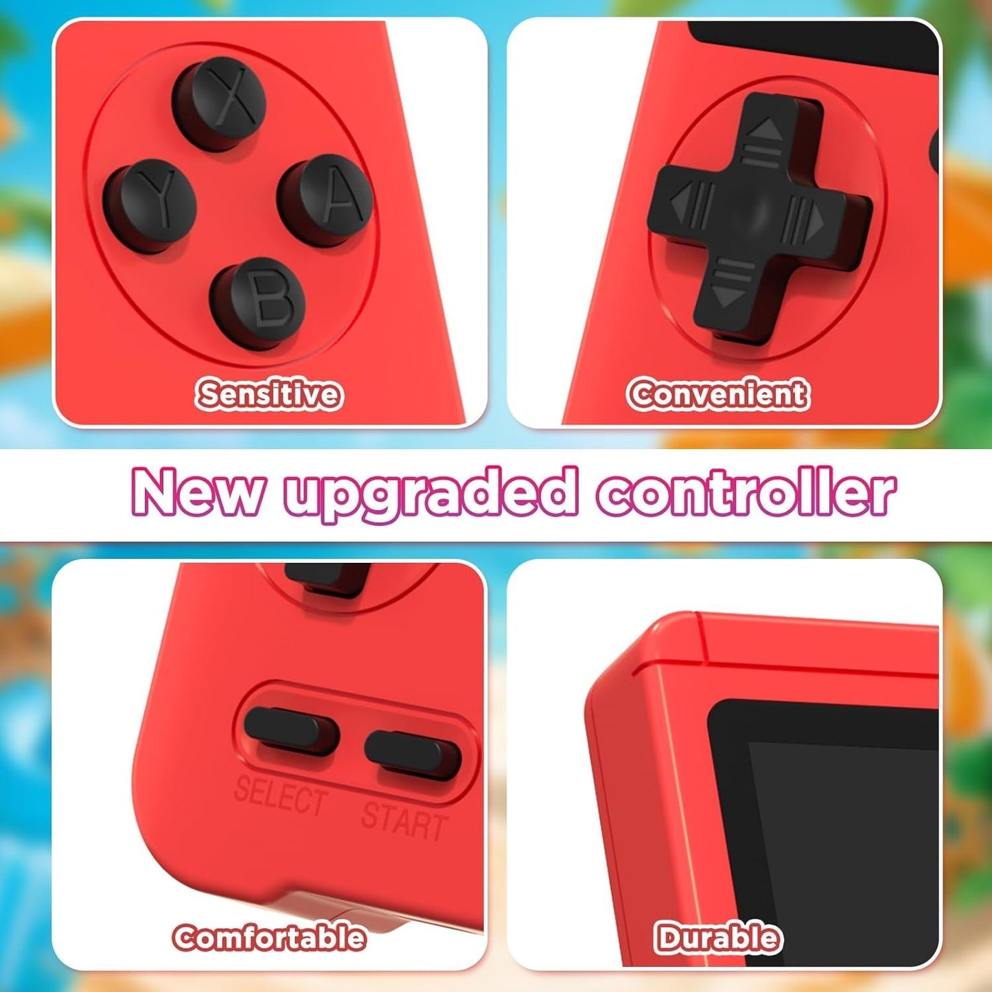 Retro Game Console with 400 Built-in Classic Games, TV Connectivity and Compact Design