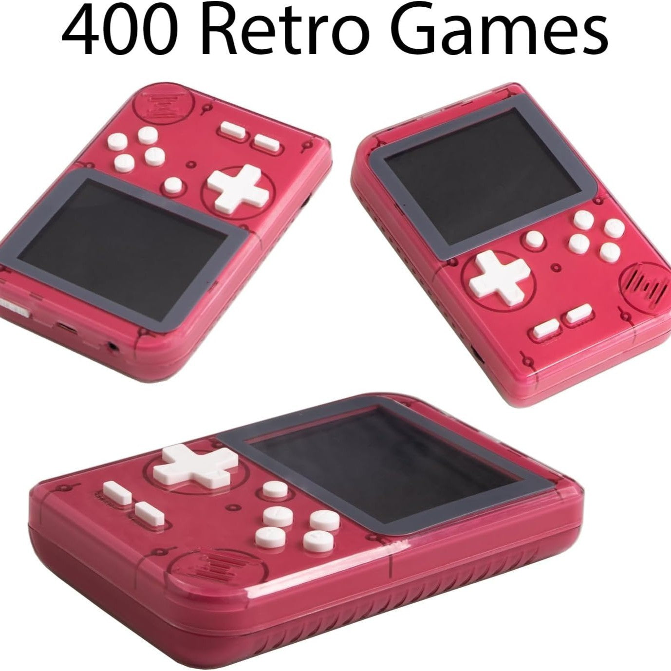 Retro Game Console with 400 Built-in Classic Games, TV Connectivity and Compact Design