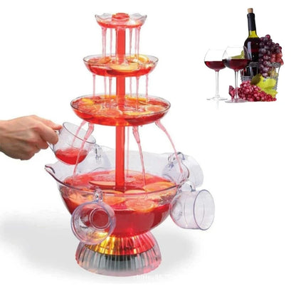 Retro Lighting Party Fountain with Cups – Safe Material, Easy to Assemble and Disassemble