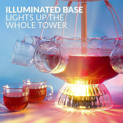 Retro Lighting Party Fountain with Cups – Safe Material, Easy to Assemble and Disassemble