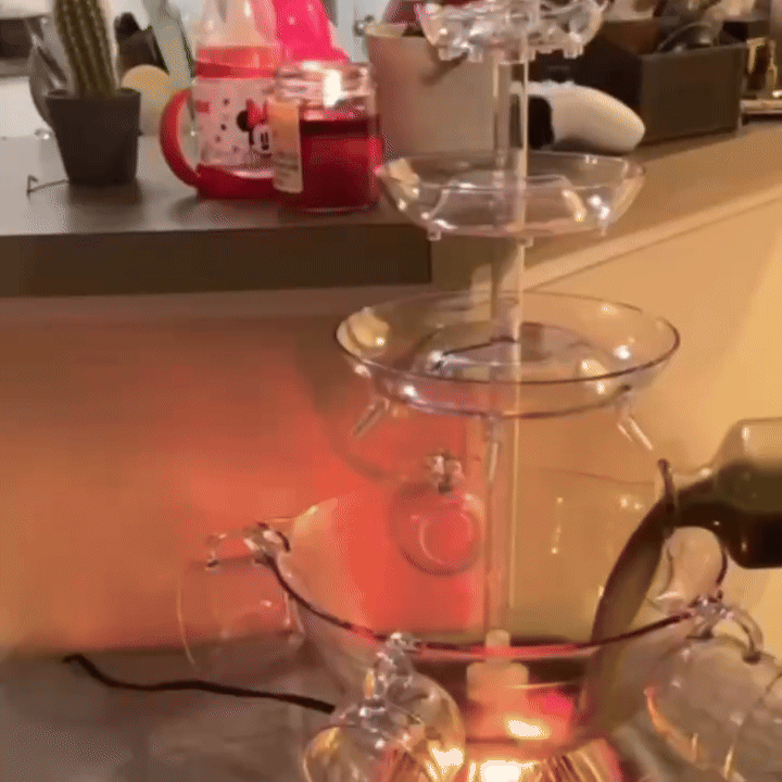 Retro Lighting Party Fountain with Cups – Safe Material, Easy to Assemble and Disassemble