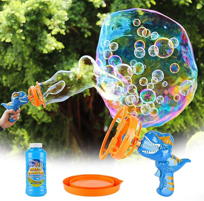 Soap Bubble Gun Dinosaur, Electric Automatic Bubble Machine Toy, Safe for Ages 3+