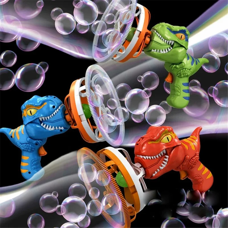 Soap Bubble Gun Dinosaur, Electric Automatic Bubble Machine Toy, Safe for Ages 3+