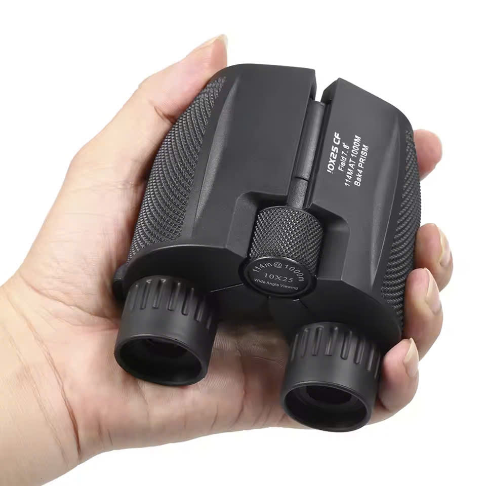 Waterproof High-Power Night-Vision Binoculars for Adults and Kids with 10×25 Magnification, Carrying Strap, Storage Pouch