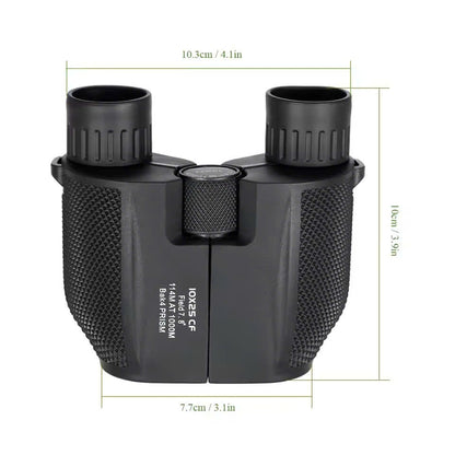 Waterproof High-Power Night-Vision Binoculars for Adults and Kids with 10×25 Magnification, Carrying Strap, Storage Pouch