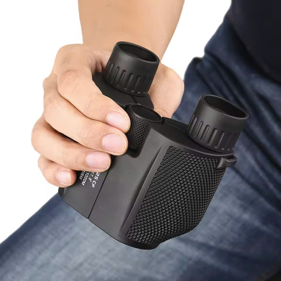 Waterproof High-Power Night-Vision Binoculars for Adults and Kids with 10×25 Magnification, Carrying Strap, Storage Pouch