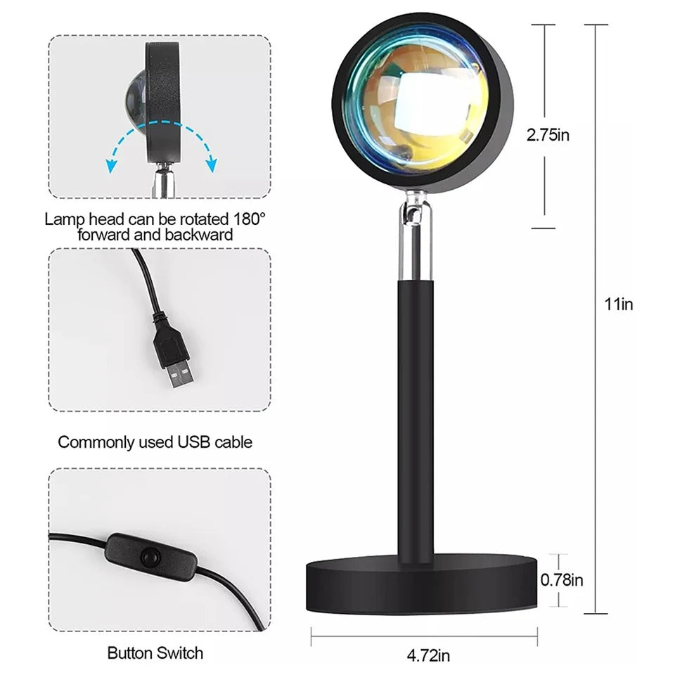 The Mellow Sunset Lamp, The Sun Never Sets Projection Sunset Atmosphere Light