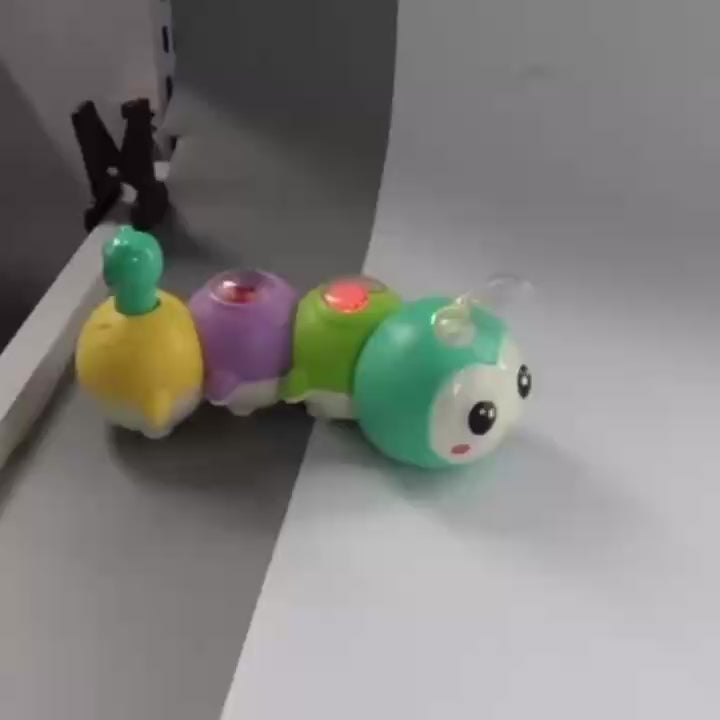 Baby Crawling Caterpillar Toy with Sound, Lights, Obstacle Avoidance, Safe for 6 Months+