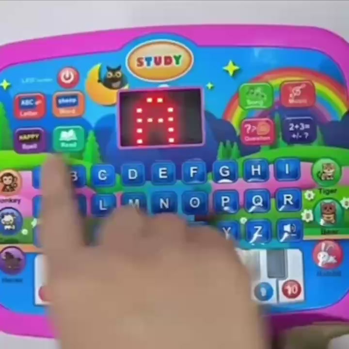 Kids’ Educational Tablet Toy with LED Screen, Sound, and Multiple Learning Modes, Safe for Ages 3+