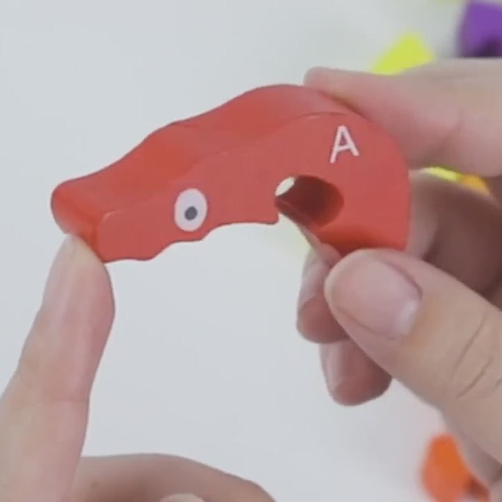 Montessori Wooden Snake Puzzle, Alphabet A–Z and Numbers 1–26 Learning Toy, Safe for Kids Ages 3+