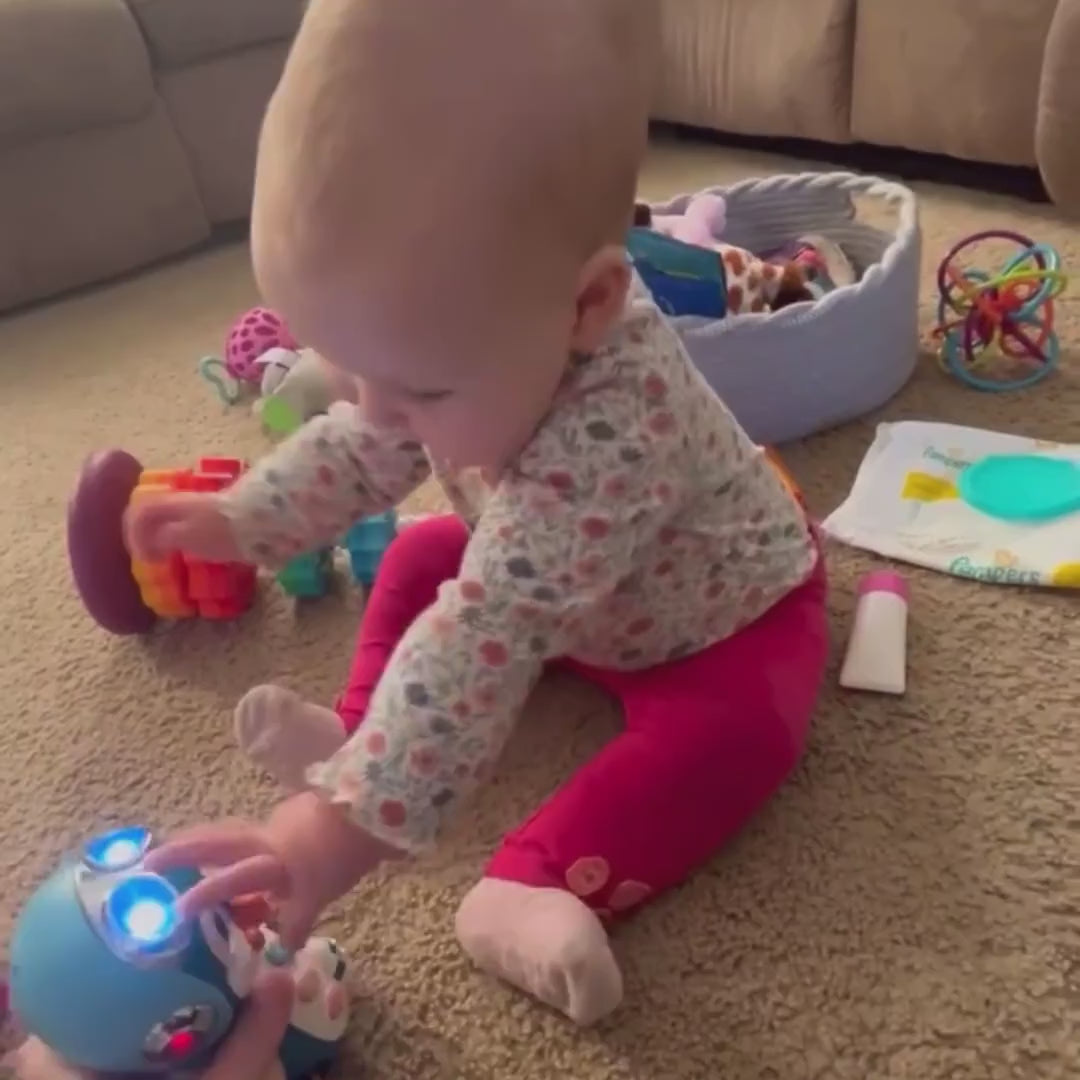 Musical Penguin Toy with Multiple Play Modes to Develop Crawling for Babies 3+ Months