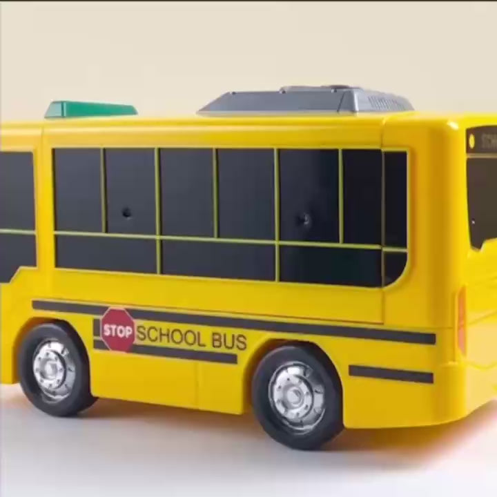 School Bus Driving Simulator Toy with Lights, Sounds and Steering Wheel, Safe for Ages 3+
