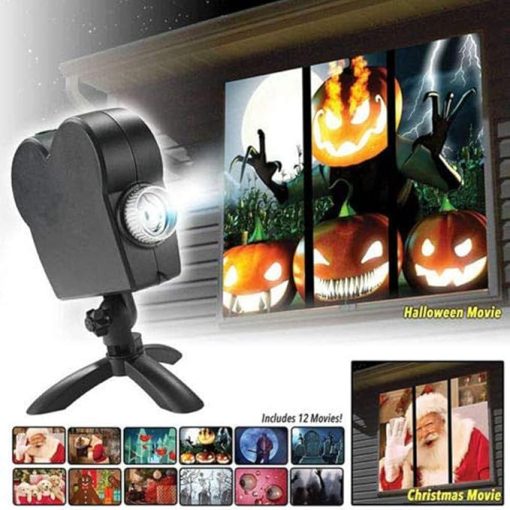 Halloween Christmas Holographic Projection, Halloween Christmas Projection Lamp With 12 Images