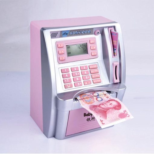 Upgraded Talking ATM Piggy Bank for Kids Adults, Toy Money Bank for Real Money with Voice Prompt, Electronic Money Safe Coin Box