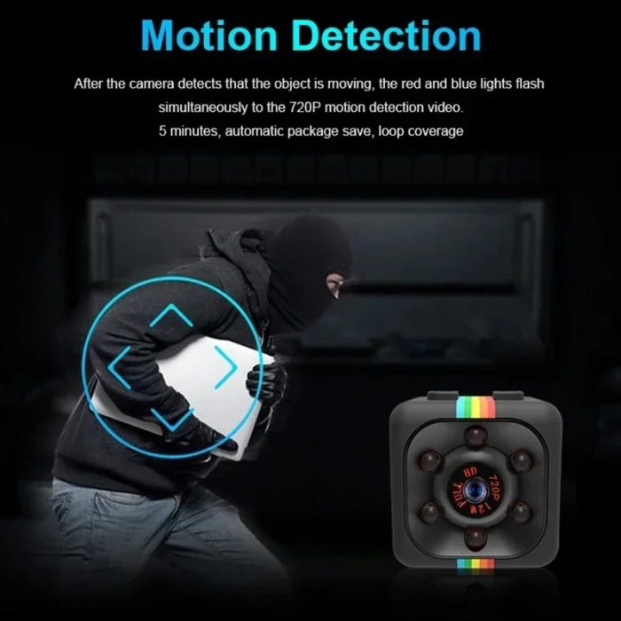 Mini 1080P Night Vision Camera with Wide-Angle Lens and Motion Detection