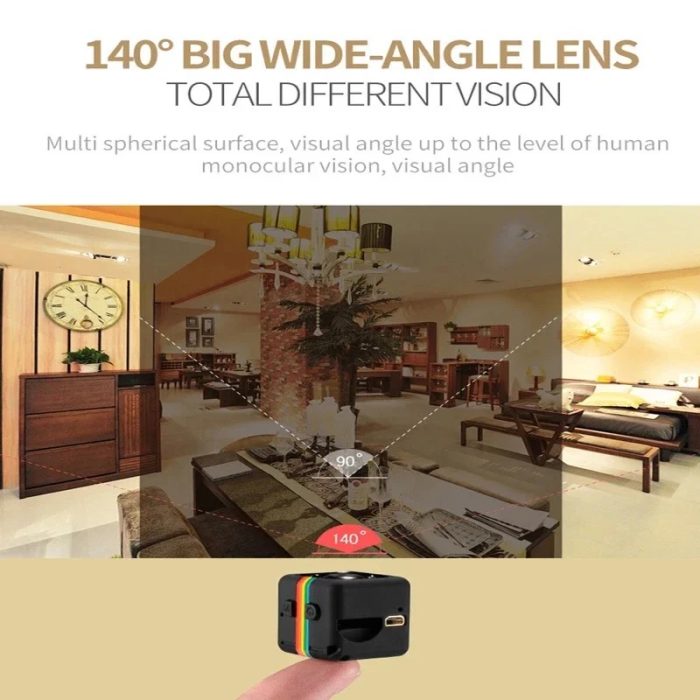 Mini 1080P Night Vision Camera with Wide-Angle Lens and Motion Detection