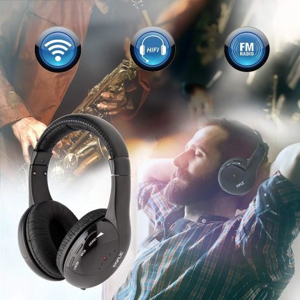 5-in-1 Wireless Headset with Hi-Fi Sound, FM Radio, and Monitoring Features