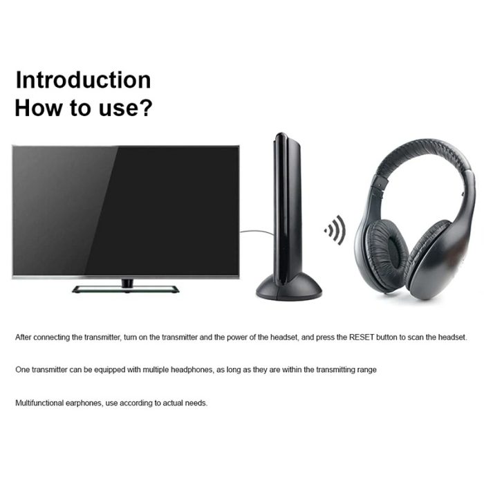 5-in-1 Wireless Headset with Hi-Fi Sound, FM Radio, and Monitoring Features