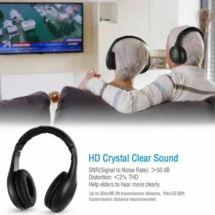 5-in-1 Wireless Headset with Hi-Fi Sound, FM Radio, and Monitoring Features