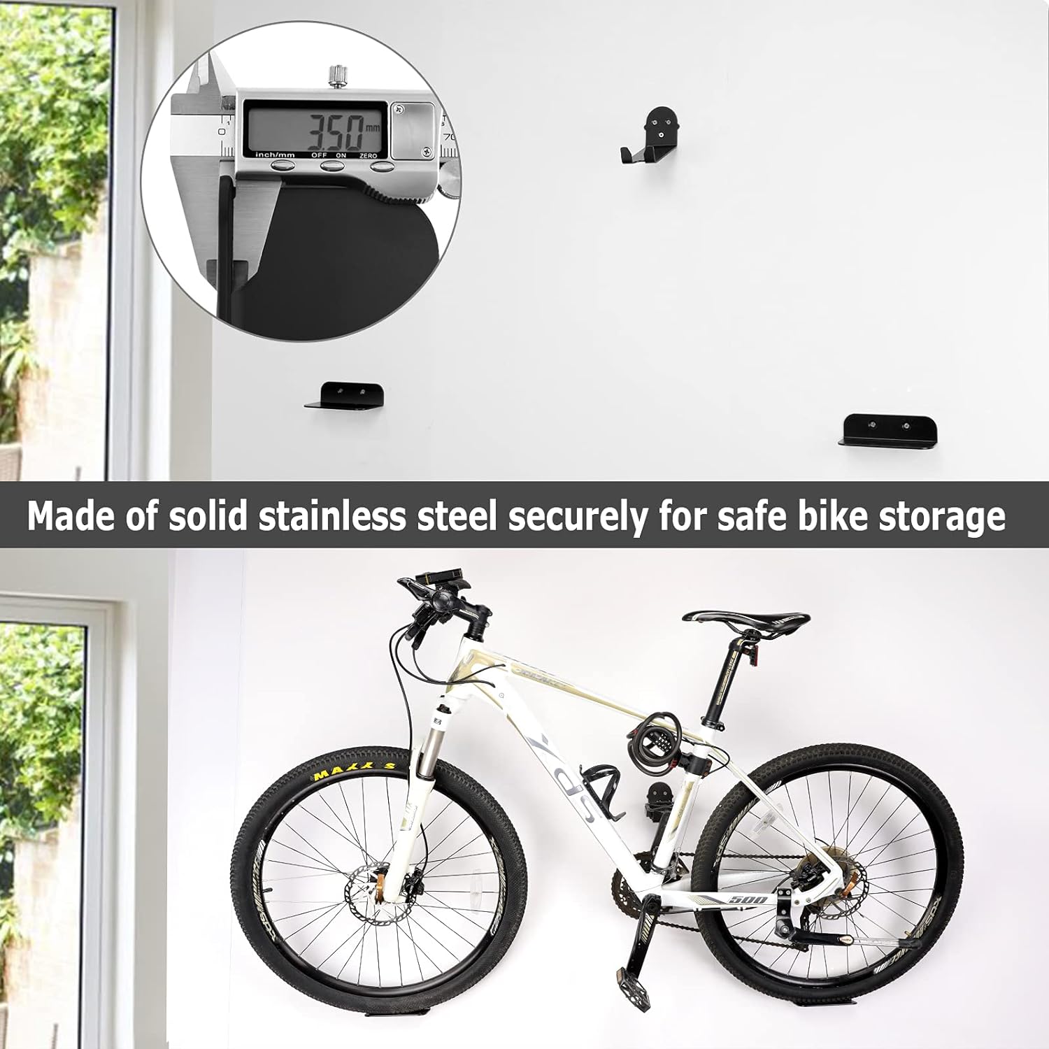 Bicycle Rack Wall Metal Hook Bicycle Mountain Bike Wall Bracket Premium Bike Wall Mount Hook Hanger Rack