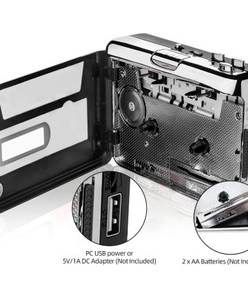 Cassette Tape To USB Converter, Cassette Tape Player Record Tape to MP3 Digital Converter, Portable Cassette Player