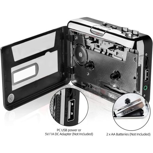 Cassette Tape To USB Converter, Cassette Tape Player Record Tape to MP3 Digital Converter, Portable Cassette Player