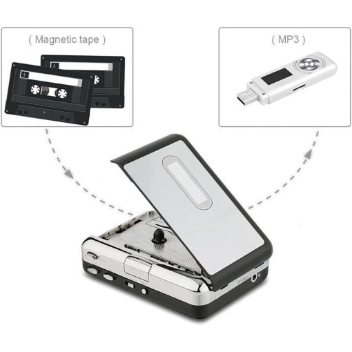 Cassette Tape To USB Converter, Cassette Tape Player Record Tape to MP3 Digital Converter, Portable Cassette Player