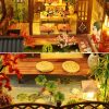 Dollhouse Miniature with Furniture, DIY Wooden Dollhouse Kit Japanese Style Plus Dust Protection and Music Movement