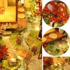 Dollhouse Miniature with Furniture, DIY Wooden Dollhouse Kit Japanese Style Plus Dust Protection and Music Movement