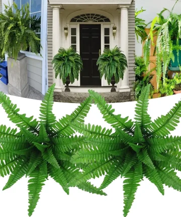 Uv Resistant Lifelike Artificial Boston Fern For Outdoors